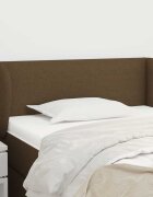vidaXL Горна табла за легло с уши тъмнокафява 83x23x78/88 см плат