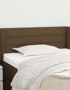 vidaXL Горна табла за легло с уши тъмнокафява 83x23x78/88 см плат