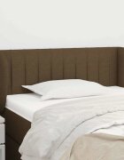 vidaXL Горна табла за легло с уши тъмнокафява 93x23x78/88 см плат