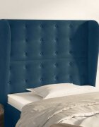 vidaXL Горна табла за легло с уши тъмносиня 103x23x118/128 смкадифе