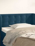 vidaXL Горна табла за легло с уши тъмносиня 103x23x78/88 см кадифе