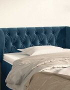 vidaXL Горна табла за легло с уши тъмносиня 103x23x78/88 см кадифе