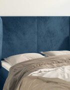vidaXL Горна табла за легло с уши тъмносиня 147x 23x118/128см кадифе