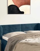 vidaXL Горна табла за легло с уши тъмносиня 147x23x78/88 см кадифе