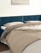 vidaXL Горна табла за легло с уши тъмносиня 163x23x78/88 см кадифе