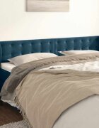 vidaXL Горна табла за легло с уши тъмносиня 183x23x78/88 см кадифе