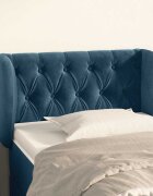 vidaXL Горна табла за легло с уши тъмносиня 83x23x78/88 см кадифе