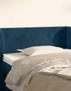 vidaXL Горна табла за легло с уши тъмносиня 93x23x78/88 см кадифе