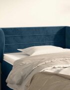 vidaXL Горна табла за легло с уши тъмносиня 93x23x78/88 см кадифе