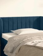 vidaXL Горна табла за легло с уши тъмносиня 93x23x78/88 см кадифе
