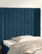 vidaXL Горна табла за легло с уши тъмносиня93x16x118/128см кадифе