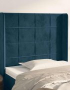 vidaXL Горна табла за легло с уши тъмносиня93x16x118/128см кадифе