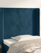 vidaXL Горна табла за легло с уши тъмносиня93x16x118/128см кадифе