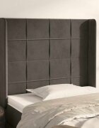 vidaXL Горна табла за легло с уши тъмносива 103x16x118/128см кадифе
