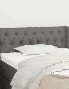 vidaXL Горна табла за легло с уши тъмносива 103x16x78/88 см плат