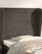 vidaXL Горна табла за легло с уши тъмносива 103x23x118/128см кадифе