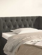 vidaXL Горна табла за легло с уши тъмносива 103x23x78/88 см кадифе