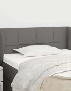vidaXL Горна табла за легло с уши тъмносива 103x23x78/88 см плат