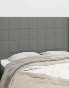 vidaXL Горна табла за легло с уши тъмносива 147x16x118/128 см плат