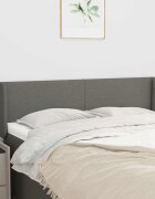 vidaXL Горна табла за легло с уши тъмносива 147x16x78/88 см плат