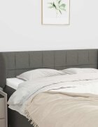vidaXL Горна табла за легло с уши тъмносива 147x23x78/88 см плат