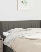 vidaXL Горна табла за легло с уши тъмносива 147x23x78/88 см плат