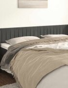 vidaXL Горна табла за легло с уши тъмносива 163x23x78/88 см кадифе