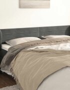 vidaXL Горна табла за легло с уши тъмносива 163x23x78/88 см кадифе