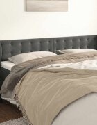 vidaXL Горна табла за легло с уши тъмносива 183x23x78/88 см кадифе