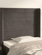 vidaXL Горна табла за легло с уши тъмносива 83x16x118/128 см кадифе