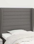 vidaXL Горна табла за легло с уши тъмносива 83x23x118/128 см плат