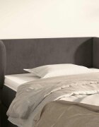 vidaXL Горна табла за легло с уши тъмносива 83x23x78/88 см кадифе