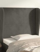 vidaXL Горна табла за легло с уши тъмносива 93x23x118/128 см кадифе