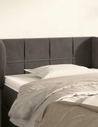 vidaXL Горна табла за легло с уши тъмносива 93x23x78 см кадифе