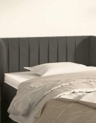 vidaXL Горна табла за легло с уши тъмносива 93x23x78 см кадифе