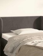 vidaXL Горна табла за легло с уши тъмносива 93x23x78 см кадифе