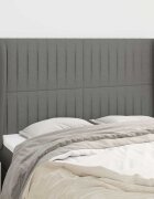 vidaXL Горна табла за легло с уши тъмносива147x 23x118/128 см плат