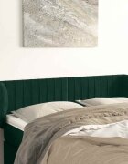 vidaXL Горна табла за легло с уши тъмнозелена 147x23x78/88см кадифе