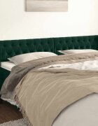 vidaXL Горна табла за легло с уши тъмнозелена 203x23x78/88см кадифе