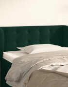 vidaXL Горна табла за легло с уши тъмнозелена 83x23x78/88 см кадифе