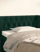 vidaXL Горна табла за легло с уши тъмнозелена 93x23x78/88 см кадифе