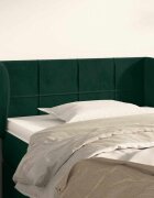 vidaXL Горна табла за легло с уши тъмнозелена 93x23x78/88 см кадифе