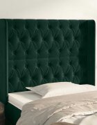 vidaXL Горна табла за легло с уши тъмнозелена93x16x118/128см кадифе