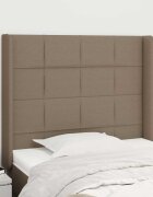 vidaXL Горна табла за легло с уши таупе 103x16x118/128 см плат