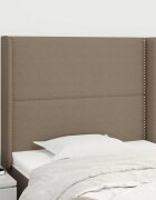 vidaXL Горна табла за легло с уши таупе 103x16x118/128 см плат