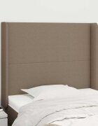 vidaXL Горна табла за легло с уши таупе 103x16x118/128 см плат