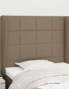 vidaXL Горна табла за легло с уши таупе 103x23x118/128 см плат