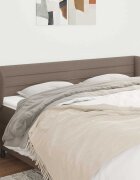 vidaXL Горна табла за легло с уши таупе 163x23x78/88 см плат