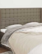 vidaXL Горна табла за легло с уши таупе 183x23x118/128 см плат