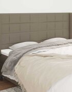 vidaXL Горна табла за легло с уши таупе 203x16x118/128 см плат